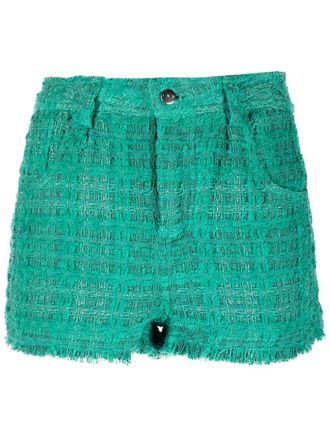 Iro tweed mini shorts - women - Cotton/Cotton/Viscose/Bamboo/Viscose - 36 - Green