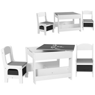 HOMCOM 3-Piece Kids Table and Chair Set for Nursery - Playroom - Classroom | TJ Hughes