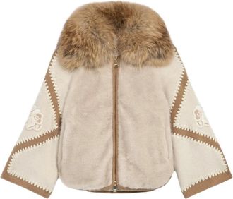 Ermanno Scervino Indi Collo Pelo - Dames - Jassen - Beige - Maat: 2XS