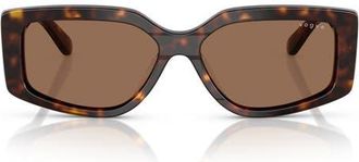 Vogue Eyewear 55mm Rectangular Sunglasses in Dark Havana at Nordstrom