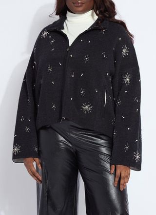 Lyssé Scottie Embellished Knit Jacket Curvy