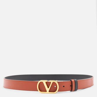 Valentino Garavani Belts Deep Caramel-Black-Uomo
