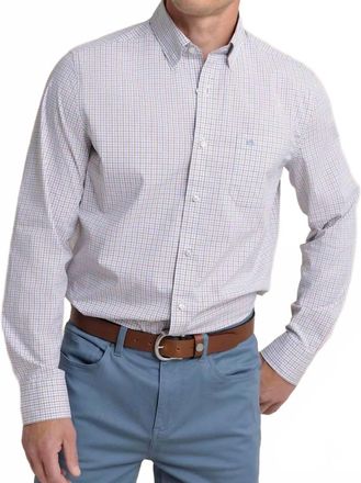 Southern Tide Charleston Summerton Plaid Sportshirt In Ash Blue