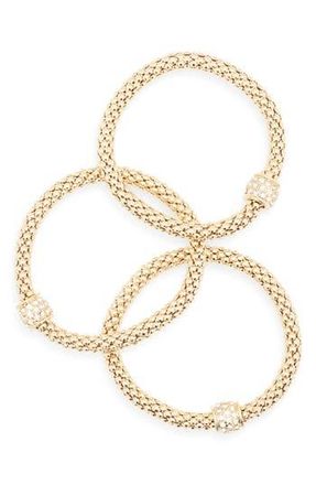 Tasha Set of 3 Pav&eacute; Crystal Mesh Chain Bracelets in Gold/Crystal at Nordstrom Rack