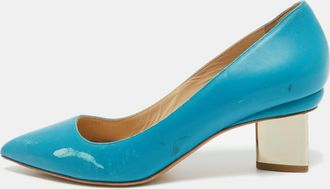 Nicholas Kirkwood Blue Leather Pointed Pumps