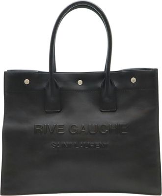 Saint Laurent Black Leather Shoulder Bag Tote Bag (Pre-Owned)