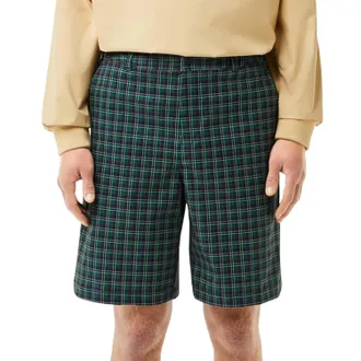 Lacoste Heren Ultra Dry Geruite Golfshorts (Groen)