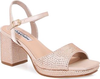 Lady Couture Rhinestone Platform Sandal in Champagne at Nordstrom, Size 12