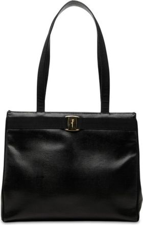 Ferragamo Black Leather Tote Bag (Pre-Owned)