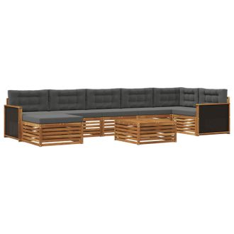vidaXL Set Di Divani Da Esterno 8 Pz Naturale E Antracite Vidaxl