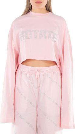 Rotate Ladies Almond Blossom Sequin Embroidered Crop Top, Size X-Small