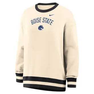 Nike Womens Phoenix (Boise State) Oversized Crew-Neck Sweatshirt in Brown | IV9320-120