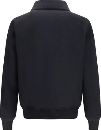 Rick Owens Mens Dracu Flight Jacket Black Merino Wool Ovis Aries