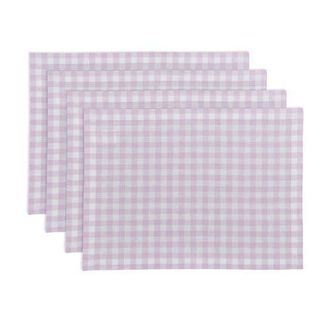 Solino Home Linen Placemats - Gingham Check, 14 x 19 in Lilac at Nordstrom, Size Medium