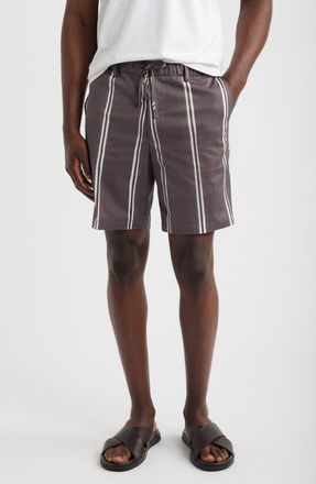 BOSS Kane Stripe Stretch Cotton Shorts in Medium Purple at Nordstrom, Size 36