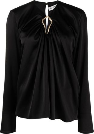 Lanvin Black Triacetate Blend Blouse Top
