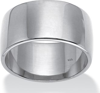 Palm Beach Jewelry Polished Platinum-plated Sterling Silver Wide Wedding Band (11.5mm)