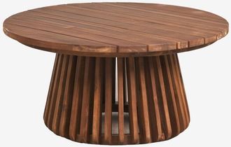 Sklum Mesa De Centro Redonda &Oslash;80 Cm En Madera De Acacia Mura Sklum