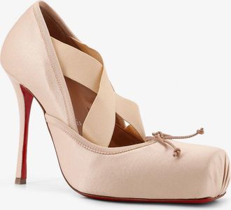 Christian Louboutin Womens Cassia Nodo Satin Pumps Pink High Heel Shoes