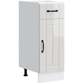 vidaXL Kitchen Base Cabinet Lucca High Gloss White Engineered Wood Vidaxl