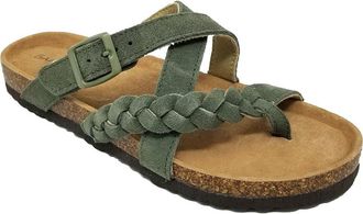 GaaHuu Suede Criss-Cross Strap Slide Sandal in Olive at Nordstrom Rack, Size 10
