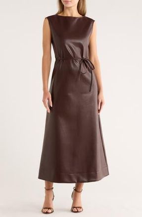Area Stars Orla Sleeveless Faux Leather A-Line Dress in Brown at Nordstrom Rack, Size Small