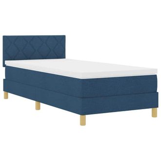 vidaXL Vidaxl Cama Box Spring Con Colch&oacute;n Con Colch&oacute;n Azul 90 X 190 Cm Tela