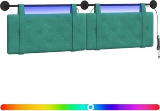 vidaXL Cabecero Colgante Con Luz Led Tuquesa Terciopelo Vidaxl