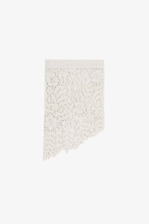 Ganni White Skirt in Cotton Crochet - Size S Organic