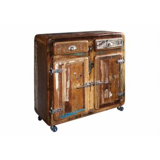 Massivmoebel24 Freezy 37 Com&oacute; in legno riciclato - laccato / multicolore 90x40x90