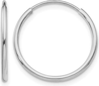 Diamond2Deal 14k Gold 1.20mm Round Shape Endless Hoop Earrings