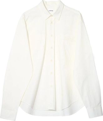 Soulland Albert Garment Dye Shirt - Dames - Overhemden - Beige - S/M - Katoen - Overhemden