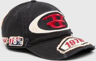 Diesel Baseball cap with embroidered patches - Caps - Unisex - Black