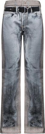 Y / Project Trompe Loeil-Printed Straight Leg Jeans - Dames - Regular Fit Jeans - Grijs - W26 - Katoen - Jeans