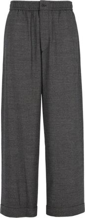 Giorgio Armani Oversized Wijde Broek - Heren - Wijde Broeken - Grijs - L - Katoen - Broeken