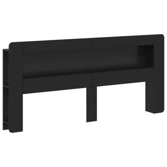 vidaXL Cabecero Con Armario Negro Madera De Ingenier&iacute;a Vidaxl