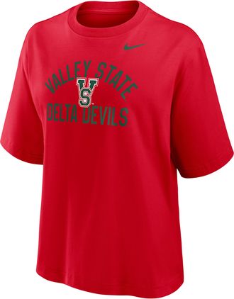 Nike Womens College (Mississippi Valley State University) Boxy T-Shirt in Red | W11668MVSU26-RED