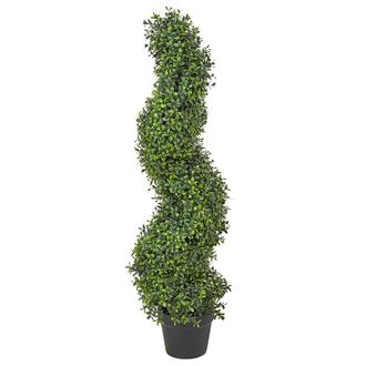 Beliani Beliani - Planta Artificial En Maceta Uso Interior Exterior Decoraci&oacute;n De Pl&aacute;stico Maceta Negra 98 Cm Spiral Tree