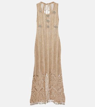 Paco Rabanne Crochet embellished midi dress