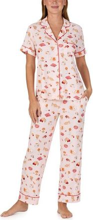 Kate Spade New York print crop pajamas in Pink/Print at Nordstrom, Size X-Large