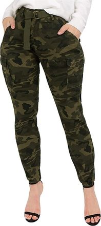 Generic Belt for Camouflage Cargo Pants Womens High Waist Slim Pants Jogger with Matching Womens Army Trousers Italian Camouflage Print Casual Stretchy Jogger