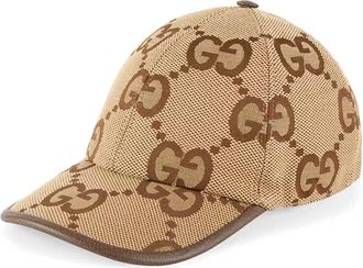 Gucci (WMNS) Gucci Jumbo GG Canvas Baseball Hat Camel Ebony 681264-3HAGJ-2564