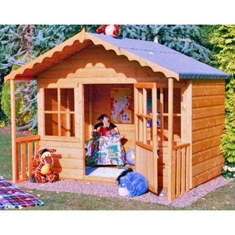 Shires Pixie Playhouse Kids Wendy House in Brown