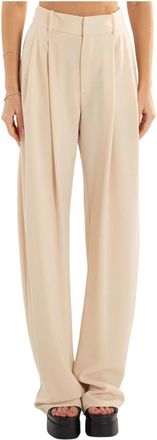 Aniye By Beige Geplooide Broek - Dames - Straight fit broeken - Beige - S - Broeken