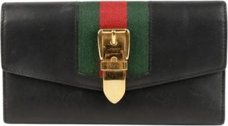 Gucci Pre-owned Wallets, female, Black, Size: ONE SIZE Pre-owned Silvi Long Wallet