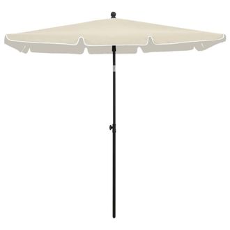 Berkfield Home Garden Parasol with Pole 210x140 cm Sand in Beige
