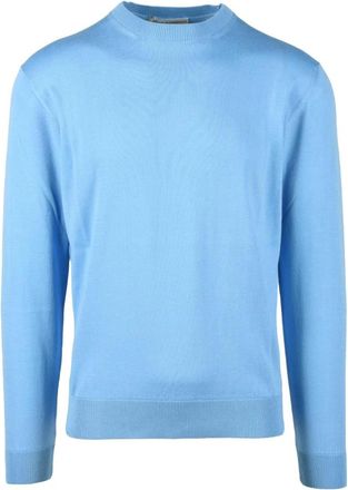 FILIPPO DE LAURENTIIS maglia - Heren - Ronde hals truien - Blauw - 2XL - Katoen - Truien & Vesten