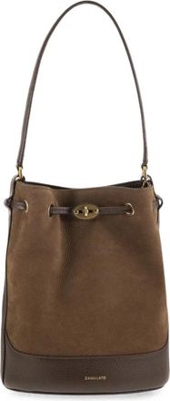 Zanellato Monda S Bucket Bag - Dames - Schoudertassen - Bruin - ONE Size - Katoen - Tassen