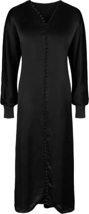 Envelope 1976 Zwarte Maxi Jurk met Knoopdetails - Dames - Casual kleedjes - Zwart - M - Rayon - Kleedjes