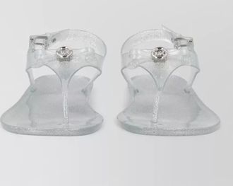 Michael Kors logo monogram flat sole open toe sandal